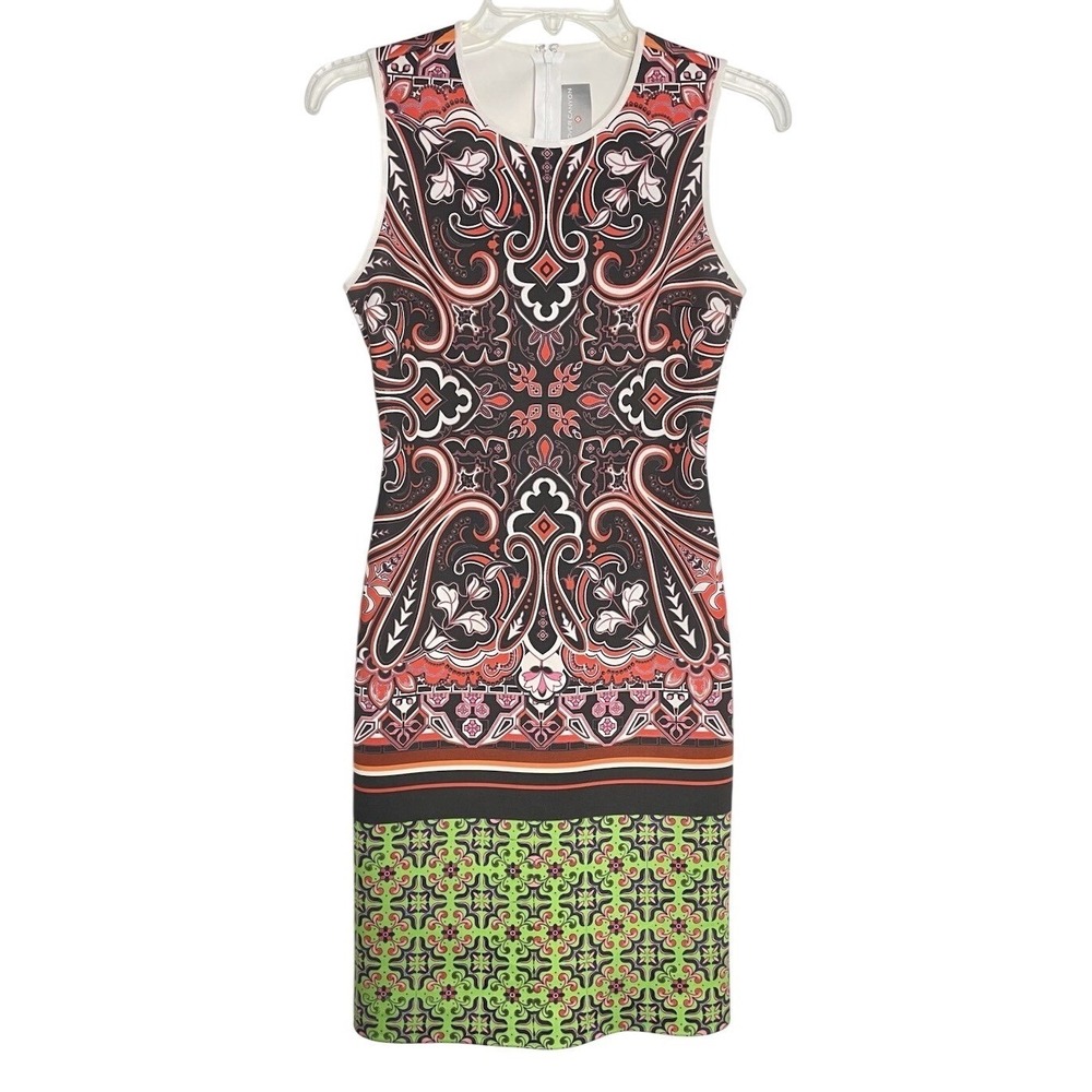 Clover Canyon  Native Paisley Scuba Sleeveless Dress‎  Small Made In USA